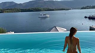 gorgeous monika fox swims naked in pool in beautiful place free