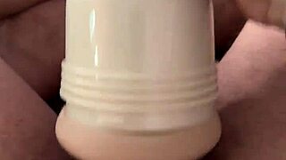 I was playing with my new fleshlight when I got caught watching porn and jerking off my big dick.