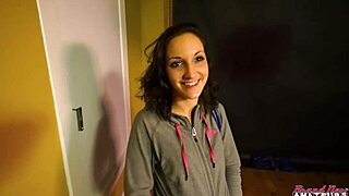 Skinny coed ryann footjob and fingering