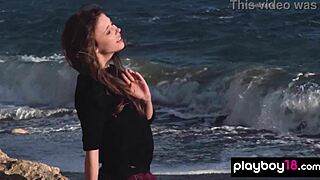 I watch mila azul undress her uniform, revealing her big natural tits