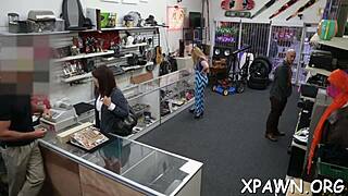 I-I am having sloppy blowjob sex in the shop with horny rough ball licking