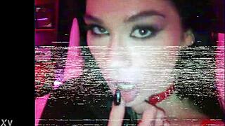 Facial bollente mozzafiato per la goth bruna Delilah Dagger