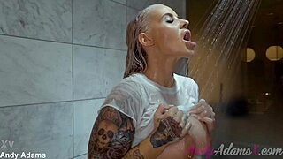 Big Tits Busty Pornstar In Wet T-Shirt Shower! Wow!