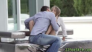 Fetish babe enjoys footjob 😍