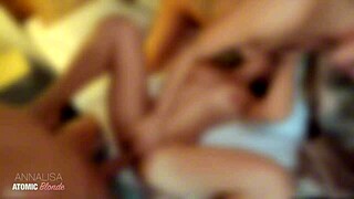 Secretly fucking Steve, now deepthroating his big cock with Danika Mori.