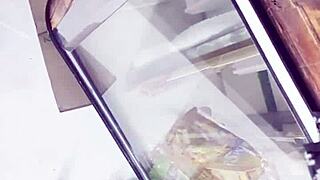 Did you see that upskirt under her skirt while spying in the store?