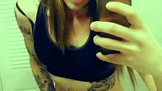 hot tranny in satin panties touches her clitty