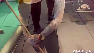 I gave a slutty blowjob in the public toilet after pool