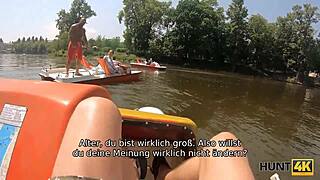 Curvy milf blows stranger in public