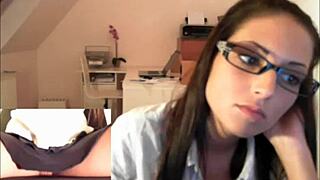 cute girl plays with cock on webcam