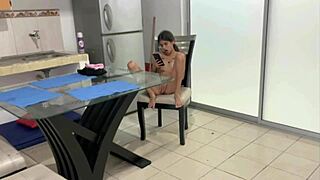 horny mexican stepsister with big tits and tattoo touches herself while holding her phone full story