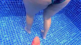 Big Ass Babe Masturbates in Pool, Surprised by Fucking