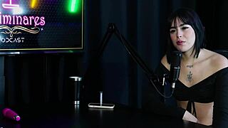 Teen moans naked with toy on pussy in lingerie.