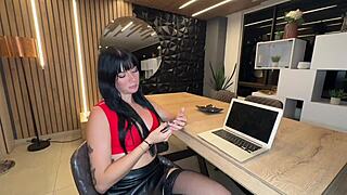 office pov rough doggystyle with sexy brunette secretary