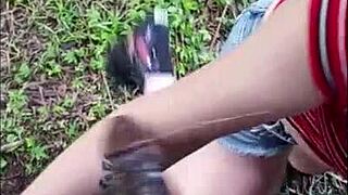 that nasty white slut sucks big black cock outside, so interracial and bareback 😍