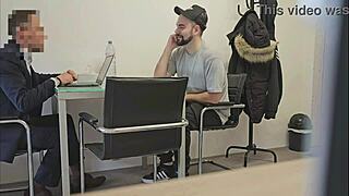 Straight Insurance Broker Tries Blowjob And Handjob On Monster Cock!