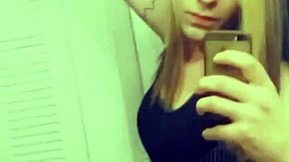 hot tranny in satin panties touches her clitty