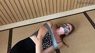 Horny girlfriend tied up and punished with vibrator!