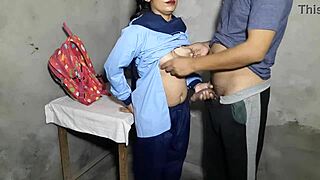 Indian virgin schoolgirl's first sex with boyfriend