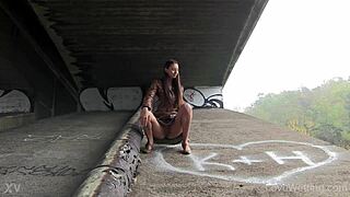 Kitty's Naughty Outdoor Pissing Adventure In Public