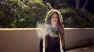 I'm enjoying a late night smoke with Artemisia Love