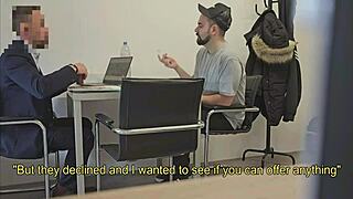 Straight Insurance Broker Tries Blowjob And Handjob On Monster Cock!