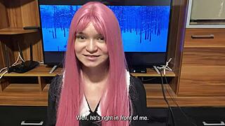 Step sister models student uniform for blowjob demo