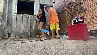 Couldn't resist sitting on Flakael's monster cock in the backyard while he works?