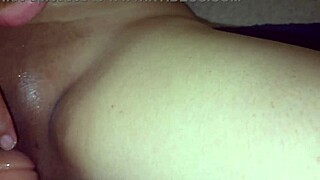 My lover helps me cum with toy in dripping pussy