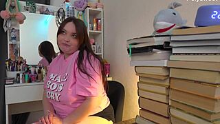 Russian actress films solo video backstage