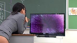 skinny japanese teacher seduces me to double creampie in classroom