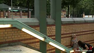 Pierced pussy blonde fucked in public pain