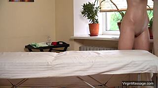 i massaged russian virgin babe nastya for her first time, she orgasmed with her hairless pussy