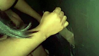 corno filming wife having fun at glory hole with creampie and orgasm.