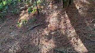 Amateur Gets Naked In Woods, Big Ass Exposed