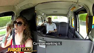 Sexy amateur cabbie gives oral and fucks passenger for cumshot