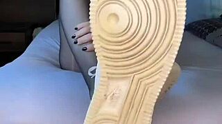 Black Nails On Nylon Feet In Fetish World!