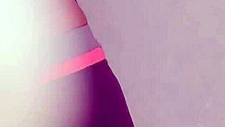 feeling excited as the innocent babe in tight clothes stretches erotically for me.