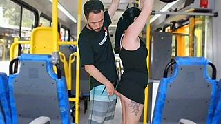 Brunette Feels Dirty Groping On Bus