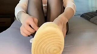 Black Nails On Nylon Feet In Fetish World!