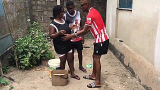 She Couldn't Resist Fucking Those Two Huge Dicks in the Hood