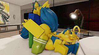 Pasangan furry kongkek dalam rumah Roblox