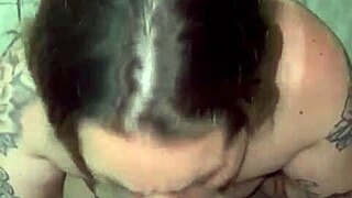 Blonde girlfriend gets sloppy blowjob and cum in nose for all day smell