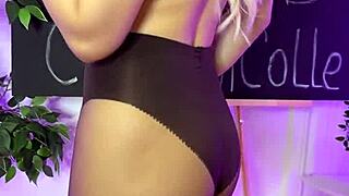 Sexy Mature Blonde In See-Through Lingerie Dances With Big Ass And Heels