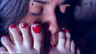 playful rotten venus tickles bound bia's perfect feet.