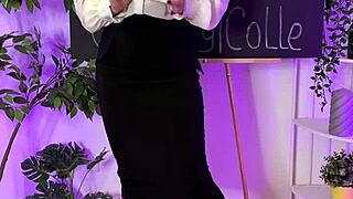 Sexy Mature Blonde In See-Through Lingerie Dances With Big Ass And Heels