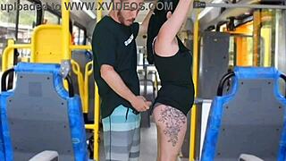 Brunette Feels Dirty Groping On Bus