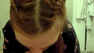 Redhead roommate sucked my dick and spat cum back