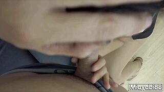 Thai Student Fucks Side Chick! Tears Stockings and Moans!