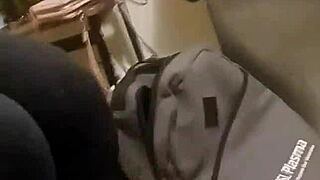 my friend has fun destroying my sneakers in this casual video